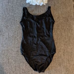 Class In Black Lace Ballet Leotard